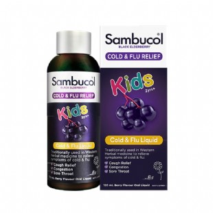 澳洲Sambucol（Sambucol）小黑果黑接骨木儿童补维生素C补锌营养液糖浆120ml【澳洲版】