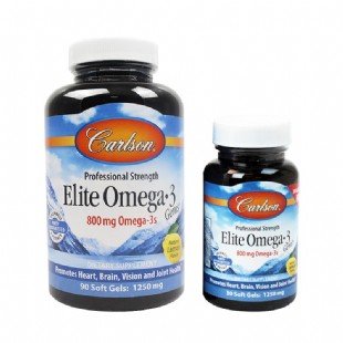 康一生(Carlson)深海鱼油软胶囊挪威omega-3欧米伽3（中老年）90+30粒