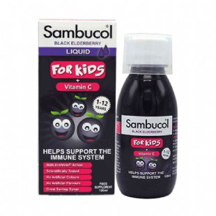 澳洲Sambucol（Sambucol)儿童黑接骨木糖浆120ml防病毒增抵抗力【英国版】