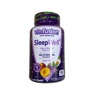Vitafusion SleepWell褪黑素片咀嚼软糖倒时差改善睡眠 3mg*60粒