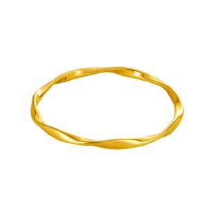 周六福（ZLF）5D硬金足金黄金手镯女莫比乌斯环A1010966 约7.6g 56mm
