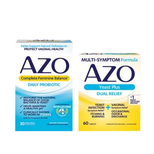 美国AZO（AZO）全面平衡小蓝盒女性益生菌胶囊*1盒+小黄盒女性进口私护保健清洁益生菌*1盒