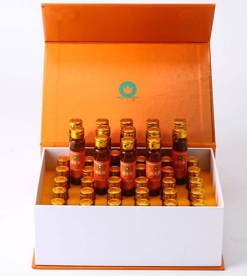 长生露(changshenlu)橙色豪华礼盒山药黄精复合饮品30支/盒 (中健公司